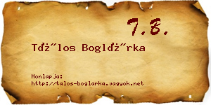 Tálos Boglárka névjegykártya